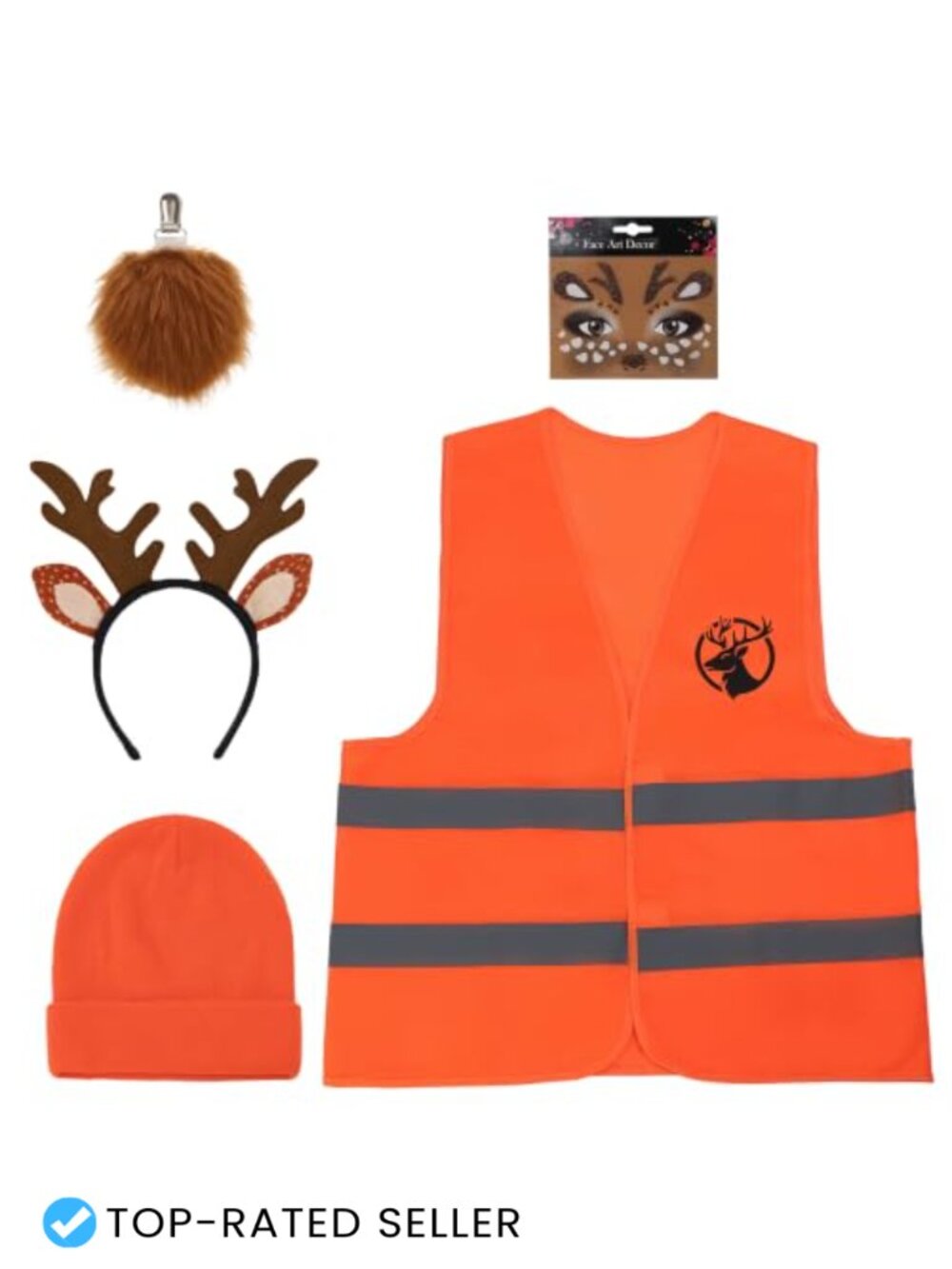 Deer and Hunter Couple Costume Set 5 Piece Halloween Cosplay